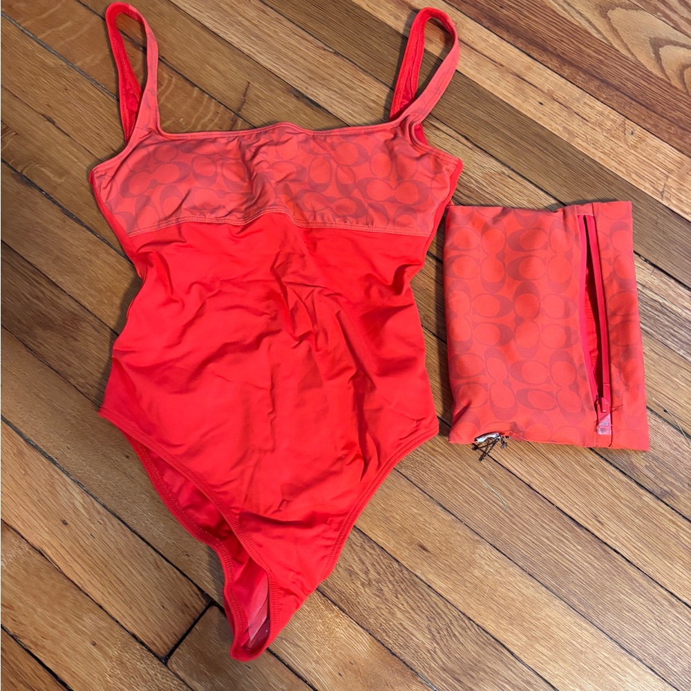 Coach Red One Piece Swimsuit  NWT - Picture 3 of 5